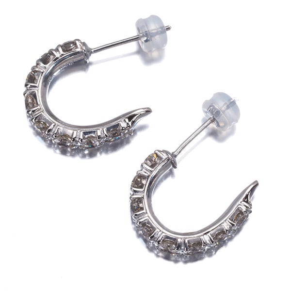 ブラウンダイヤ 0.96ct/0.96ct フープ  ピアス Pt900 