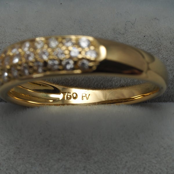 ポンテヴェキオ リング  ダイヤ 0.34ct  パヴェ 9号 K18YG 
