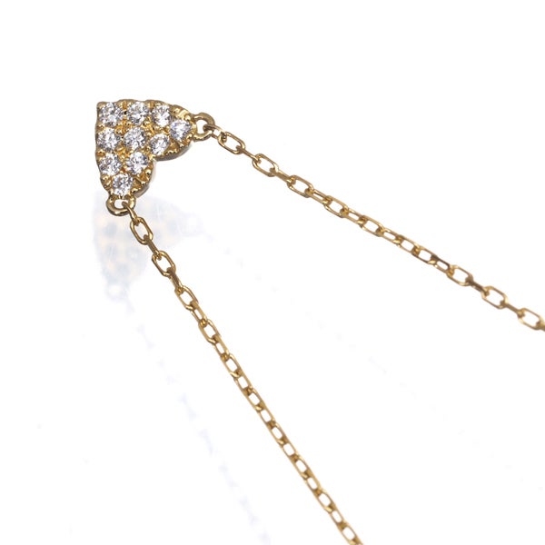 アーカー ネックレス ダイヤ 0.05ct ハートパヴェ  K18YG 