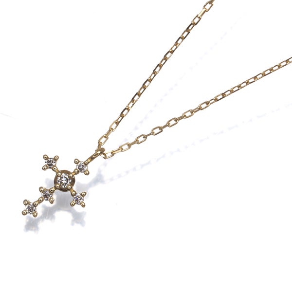 アーカー ネックレス ダイヤ 0.02ct シェリークロス  K18YG 