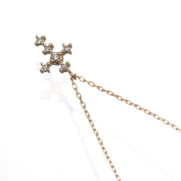 アーカー ネックレス ダイヤ 0.02ct シェリークロス  K18YG 