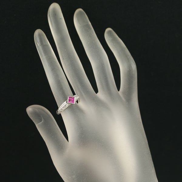  ルビー 0.31ct  ダイヤ 0.20ct  ミステリーセッティング リング Pt900 ソーティング
