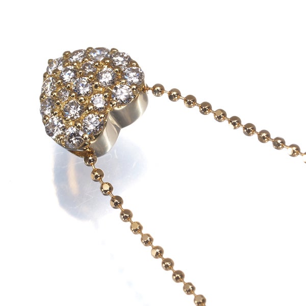 ポンテヴェキオ ネックレス  ダイヤ 0.30ct  ハート パヴェ K18YG 