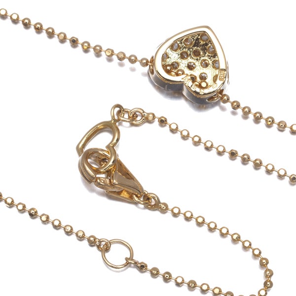 ポンテヴェキオ ネックレス  ダイヤ 0.30ct  ハート パヴェ K18YG 