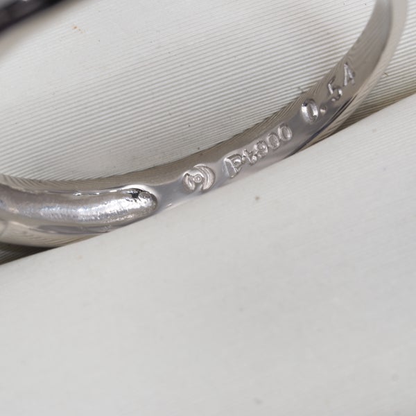 タサキ リング  サファイア 0.54ct  ダイヤ 0.11ct  16号 Pt900 ソーティング