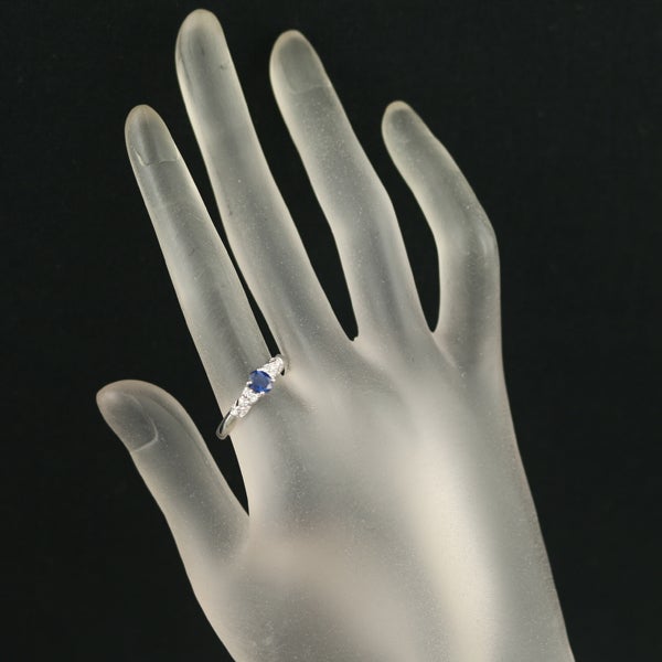 タサキ リング  サファイア 0.54ct  ダイヤ 0.11ct  16号 Pt900 ソーティング