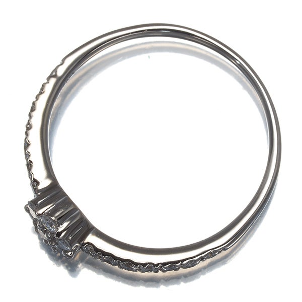  ダイヤ 0.30ct フラワー  リング K18WG 