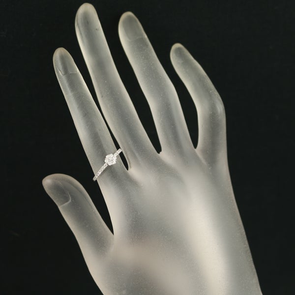  ダイヤ 0.30ct フラワー  リング K18WG 