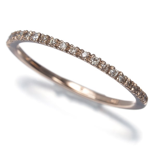  ダイヤ 0.10ct ハーフエタニティ  リング K10PG 