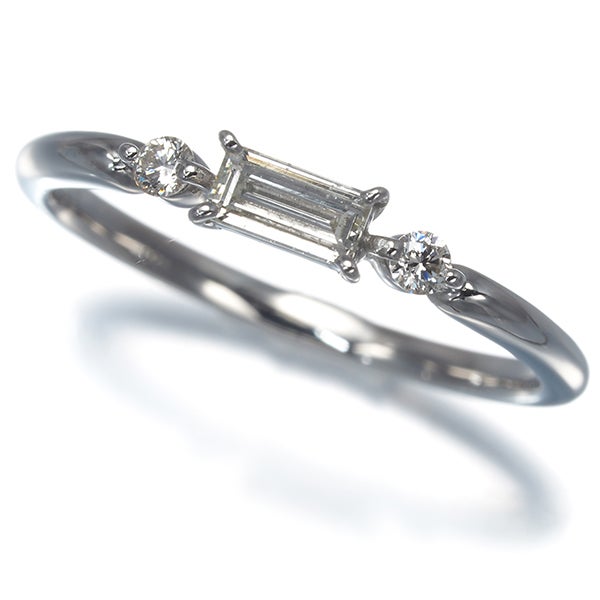  ダイヤ 0.25ct バゲット 2種カット  リング Pt900 
