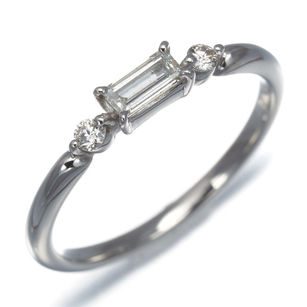  ダイヤ 0.25ct バゲット 2種カット  リング Pt900 