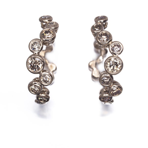 カシケイ ピアス ダイヤ 0.80ct ベゼル フープ K18BG 