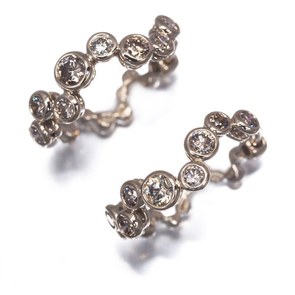 カシケイ ピアス ダイヤ 0.80ct ベゼル フープ K18BG 