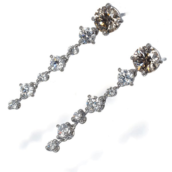 カシケイ ピアス ダイヤ 1.00ct/0.70ct  揺れる Pt/Pt900 