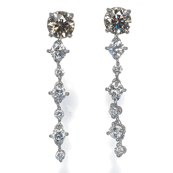 カシケイ ピアス ダイヤ 1.00ct/0.70ct  揺れる Pt/Pt900 