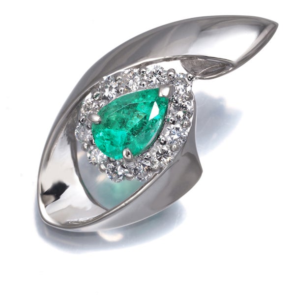  エメラルド 0.93ct  ダイヤ 0.47ct   ペンダントトップ Pt900 ソーティング