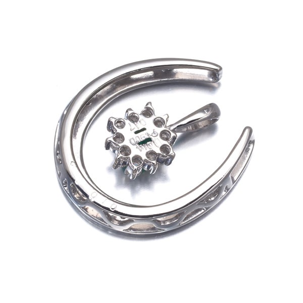  エメラルド 0.17ct  ダイヤ 0.24ct ホースシュー 3WAY  ペンダントトップ Pt900 
