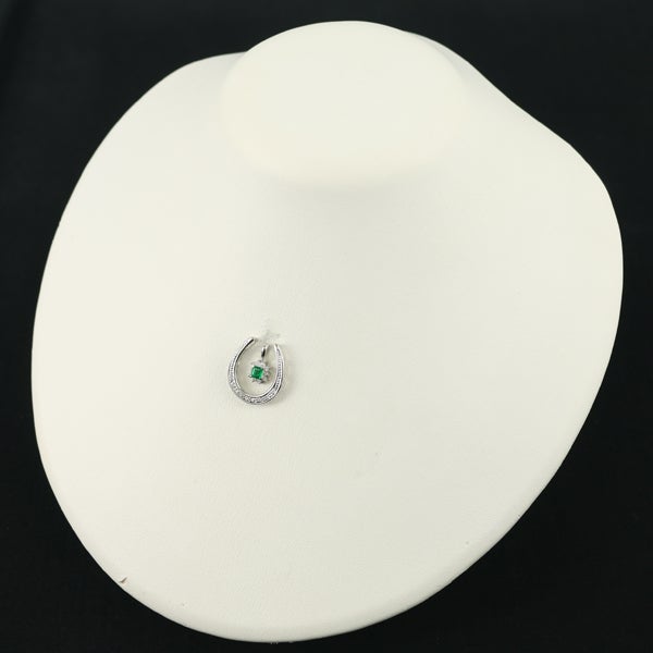  エメラルド 0.17ct  ダイヤ 0.24ct ホースシュー 3WAY  ペンダントトップ Pt900 