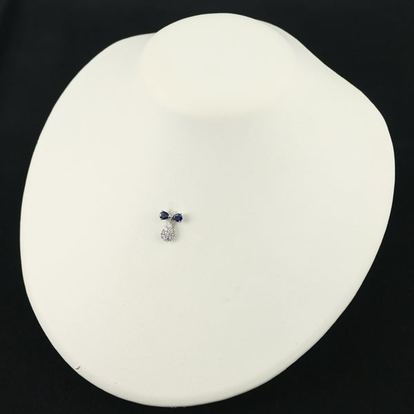  サファイア 0.58ct  ダイヤ 0.35ct パヴェ  ペンダントトップ Pt900 