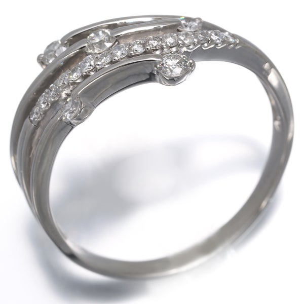  ダイヤ 0.50ct ウェーブ 透かし  リング Pt900 