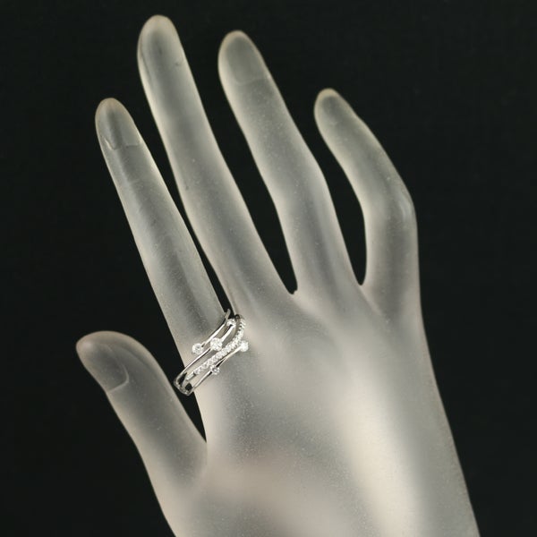  ダイヤ 0.50ct ウェーブ 透かし  リング Pt900 