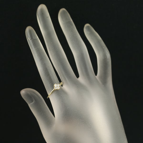 ダイヤ 0.15ct フラワー  リング K18YG 