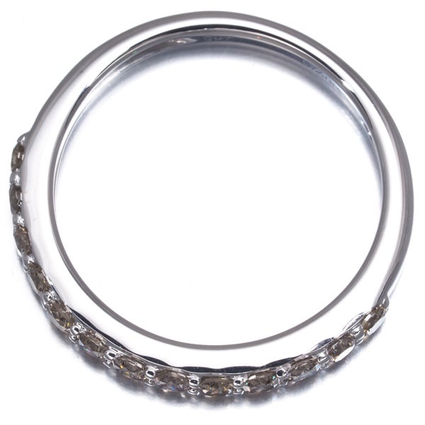  ブラウンダイヤ 0.45ct ハーフエタニティ  リング K18WG 