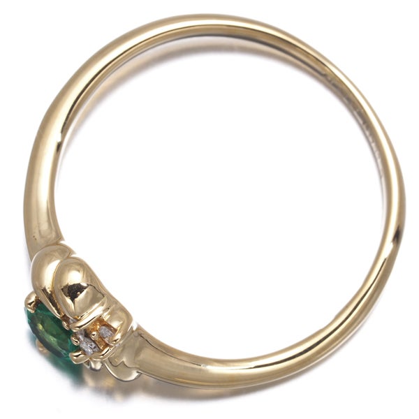  エメラルド 0.22ct  ダイヤ 0.03ct   リング K18YG ソーティング