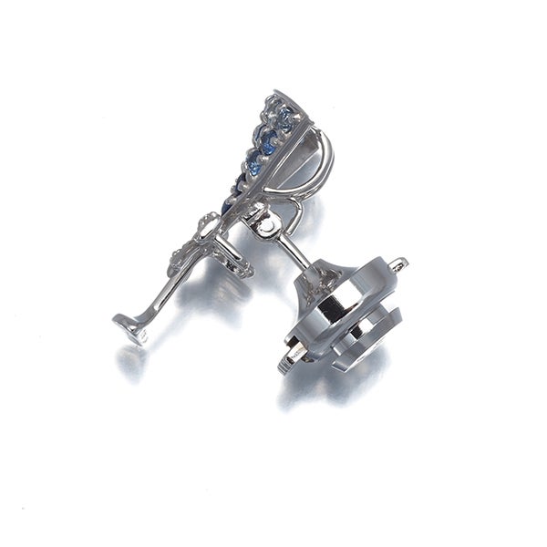  サファイア 0.41ct ダイヤ 0.05ct カクテル  ブローチ兼ペンダントトップ Pt900/合金 鑑別書