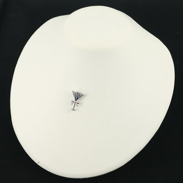  サファイア 0.41ct ダイヤ 0.05ct カクテル  ブローチ兼ペンダントトップ Pt900/合金 鑑別書