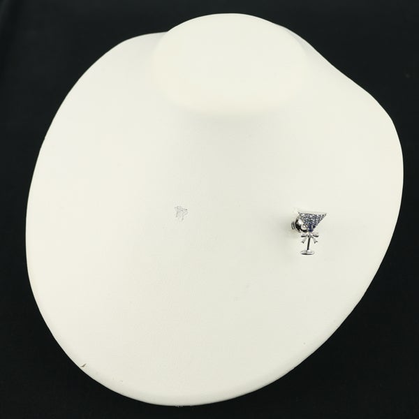  サファイア 0.41ct ダイヤ 0.05ct カクテル  ブローチ兼ペンダントトップ Pt900/合金 鑑別書