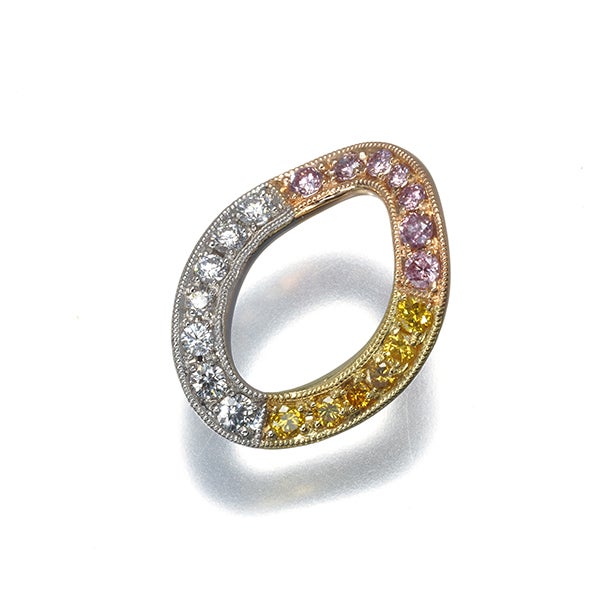  ダイヤ 0.14ct/0.15ct/0.12ct   ペンダントトップ K18YG/PG/Pt900 ソ