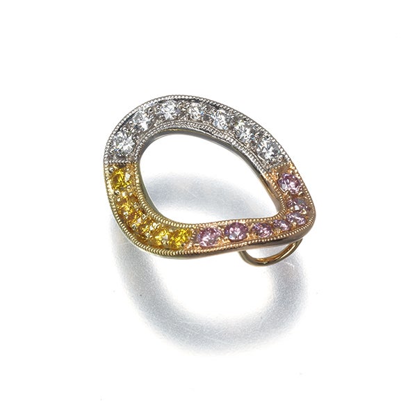  ダイヤ 0.14ct/0.15ct/0.12ct   ペンダントトップ K18YG/PG/Pt900 ソ