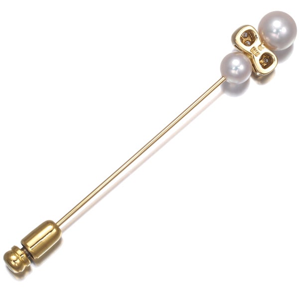 ミキモト ブローチ  アコヤ真珠 6.0-7.3mm  ダイヤ ラペルピン K18YG/合金 