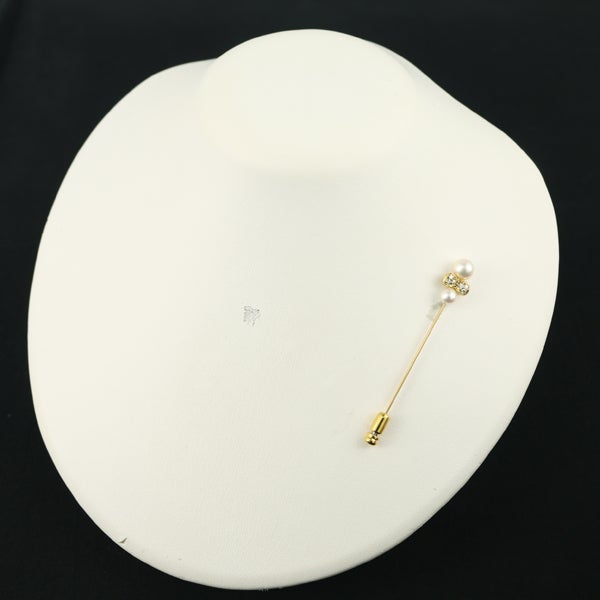 ミキモト ブローチ  アコヤ真珠 6.0-7.3mm  ダイヤ ラペルピン K18YG/合金 