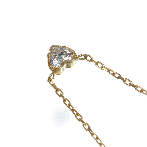 アーカー ネックレス  ダイヤ プリエール ハートシェイプ 一粒 K18YG 