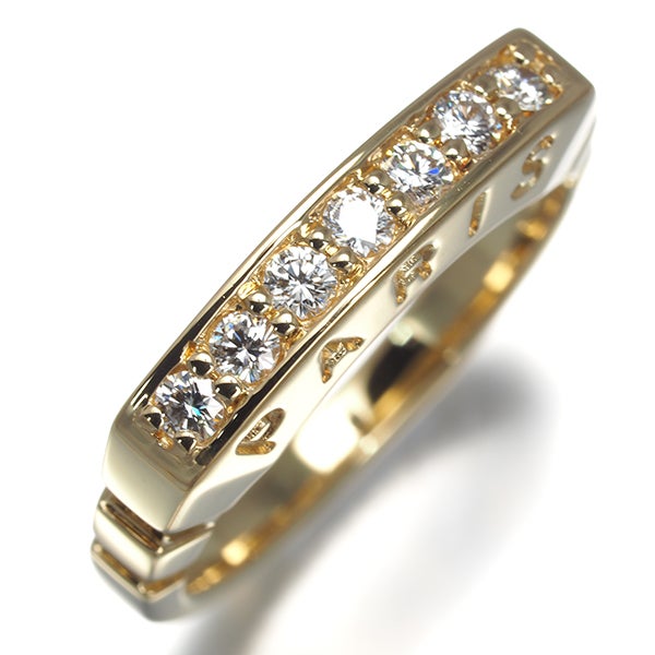 セリーヌ リング  ダイヤ 0.28ct  サイドロゴ 12号 K18YG 