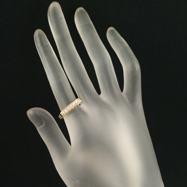 セリーヌ リング  ダイヤ 0.28ct  サイドロゴ 12号 K18YG 