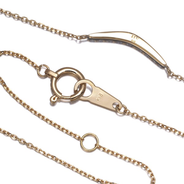  ダイヤ 0.11ct カーブ  ネックレス K18YG 