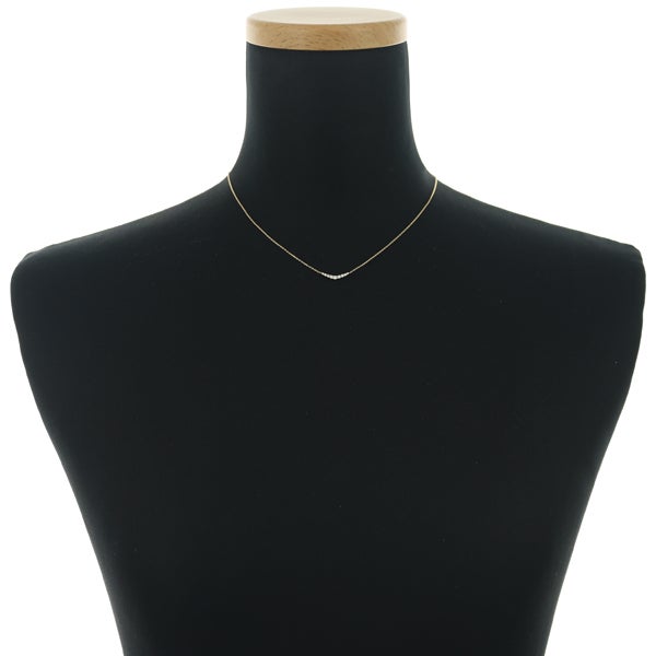  ダイヤ 0.11ct カーブ  ネックレス K18YG 