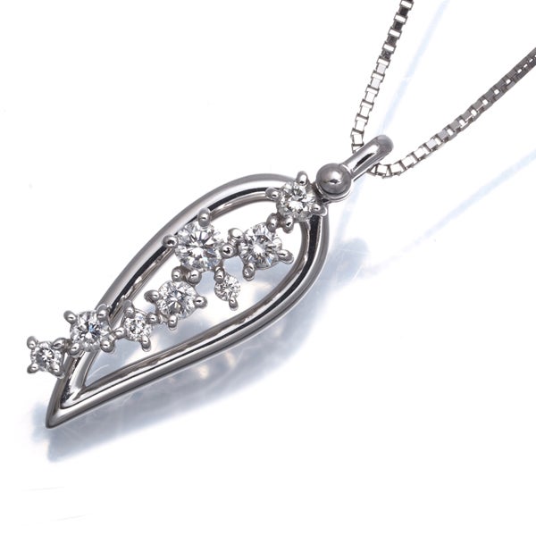  ダイヤ 0.30ct スウィング  ネックレス K18WG 