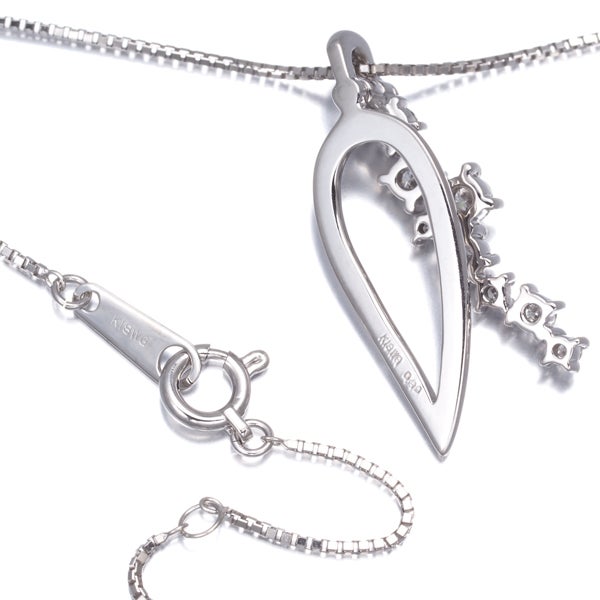  ダイヤ 0.30ct スウィング  ネックレス K18WG 