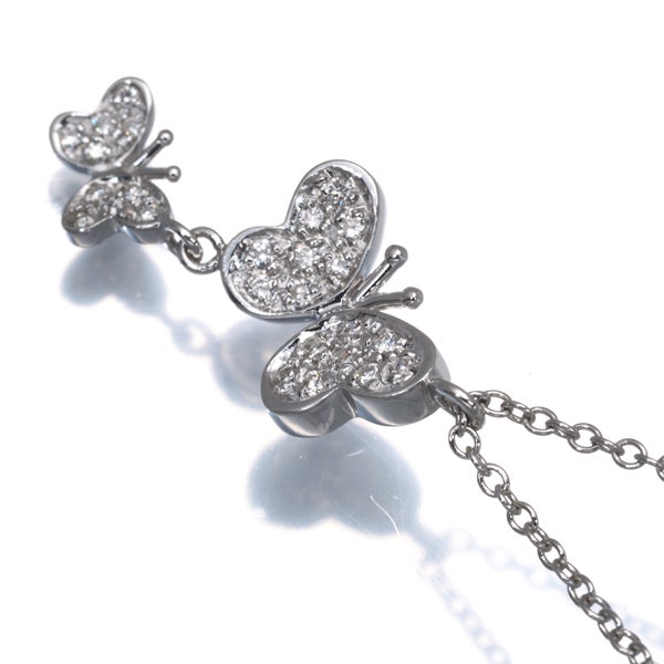 ポンテヴェキオ ネックレス  ダイヤ 0.17ct  蝶 アニマル K18WG 