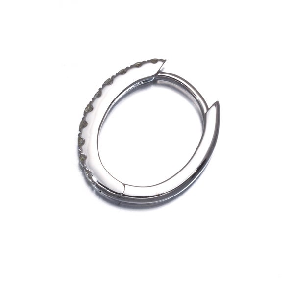  ダイヤ 0.15ct フープ 片耳  ピアス K18WG 