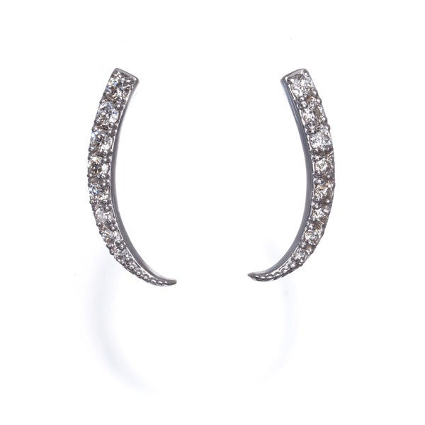  ダイヤ 0.10ct/0.10ct カーブ  ピアス K18WG 