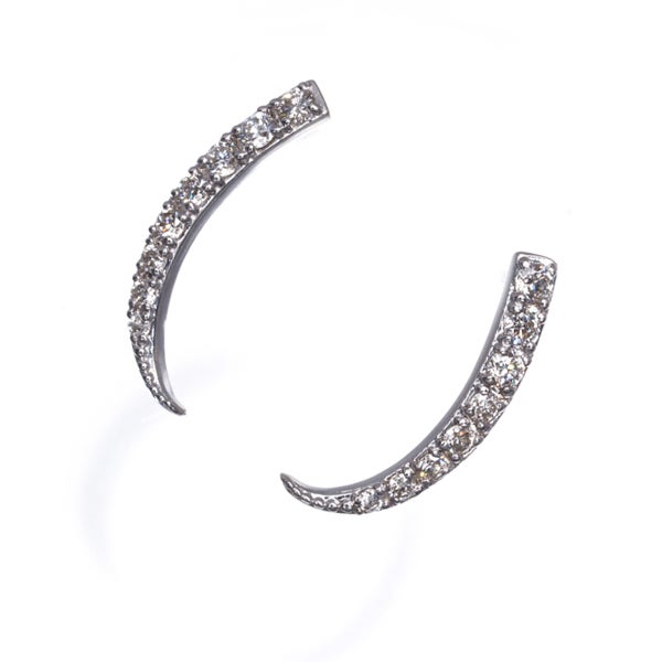  ダイヤ 0.10ct/0.10ct カーブ  ピアス K18WG 