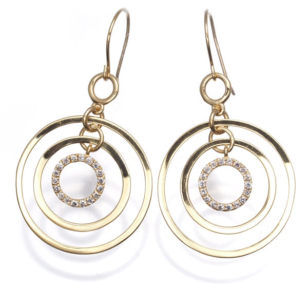  ダイヤ 0.08ct/0.08ct サークル  ピアス K18YG 