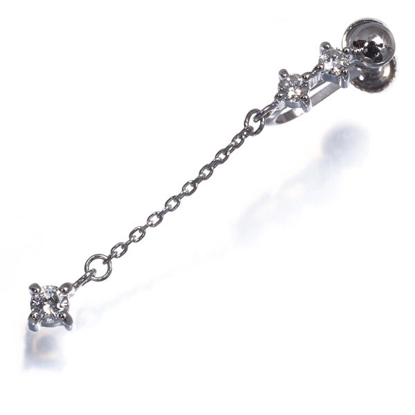  ダイヤ 0.18ct 片耳  イヤリング Pt850 