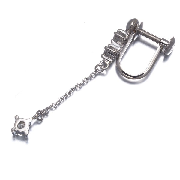  ダイヤ 0.18ct 片耳  イヤリング Pt850 