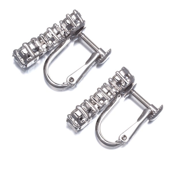  ダイヤ 0.50ct/0.50ct フラワー  イヤリング K18WG/K14WG 